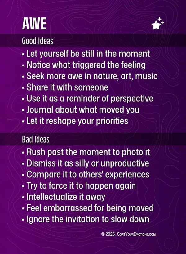 Awe emotion card — back